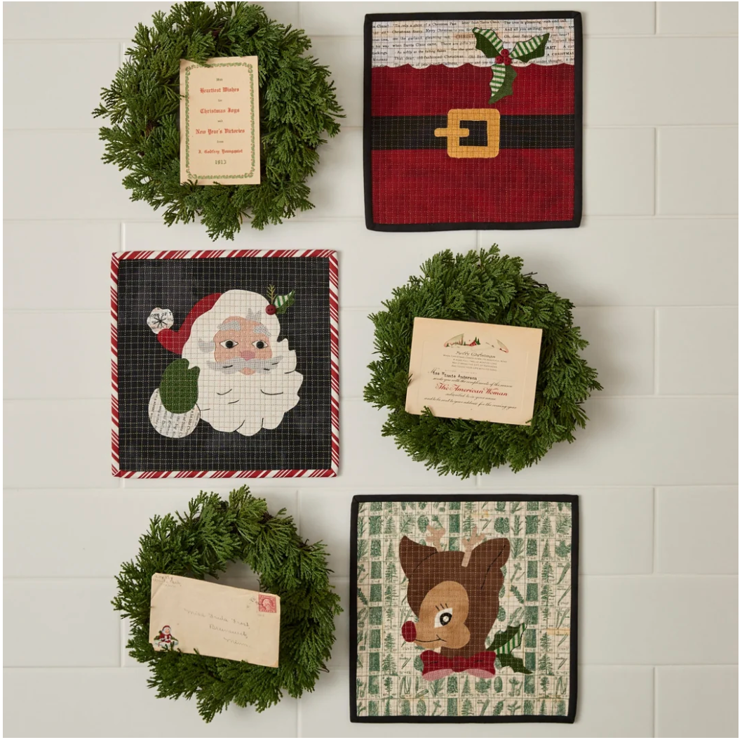 SCRAPPLIQUE SANTA'S BELLY, RUDOLPH & SANTA CLAUS