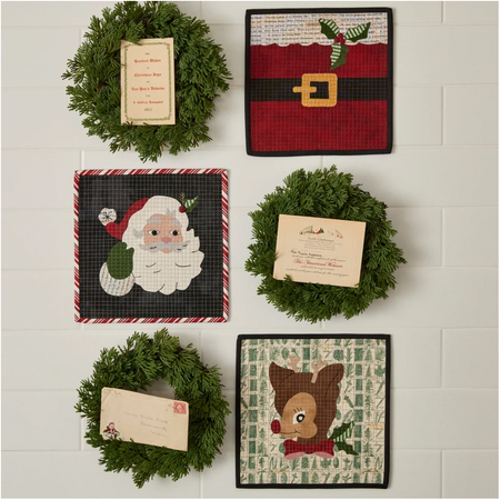 SCRAPPLIQUE SANTA'S BELLY, RUDOLPH & SANTA CLAUS