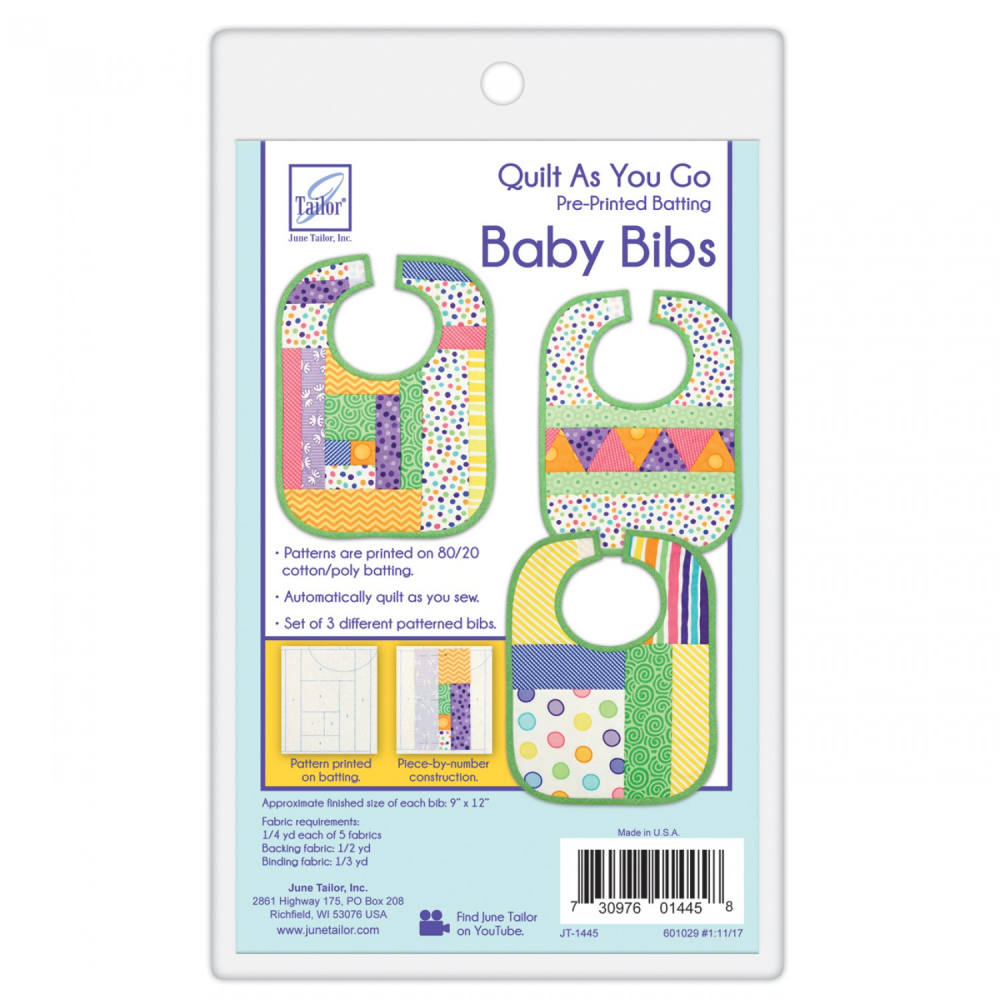 QUILT AS YOU GO BABY BIBS 3 PACK