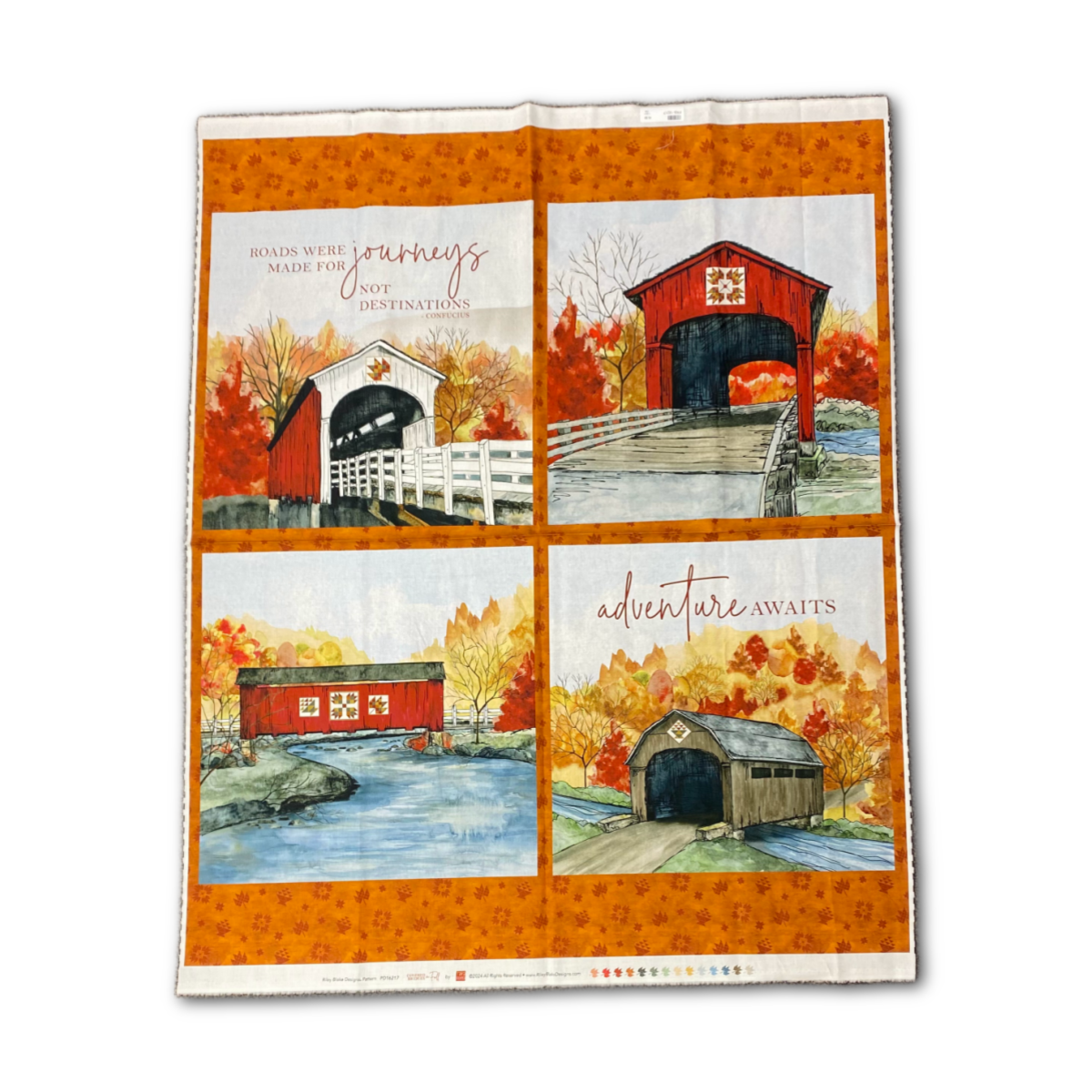 COVERED BRIDGES IN FALL PILLOW PANEL