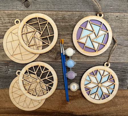 DIY BARN QUILT PATTERN ORNAMENT PAINTING KIT