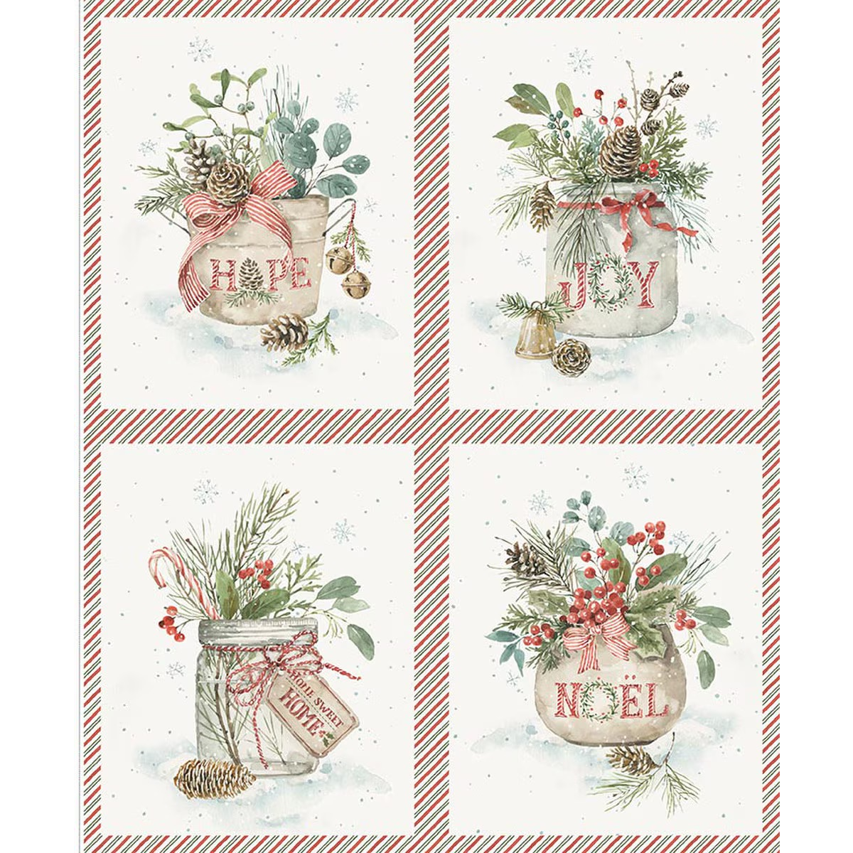 SEASON'S GREETINGS PILLOW PANEL HOLIDAY SPIRIT