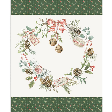 SEASON'S GREETINGS WREATH PANEL HOLIDAY SPIRIT