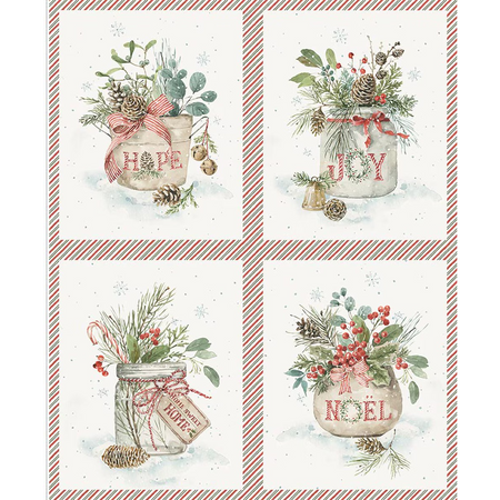 SEASON'S GREETINGS PILLOW PANEL HOLIDAY SPIRIT