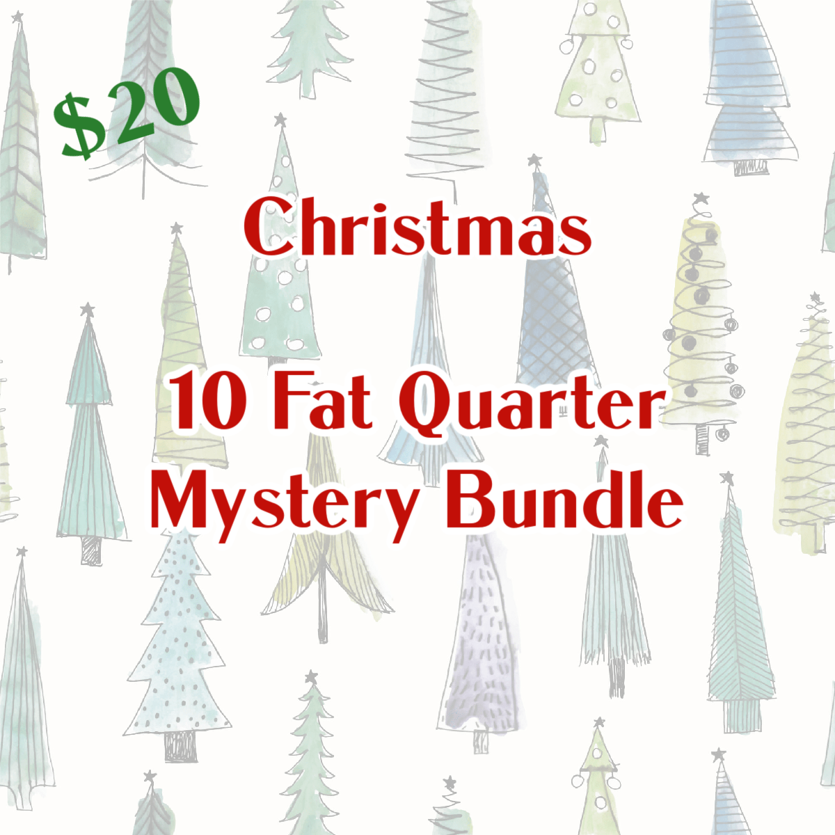 10 MYSTERY FAT QUARTERS - CHRISTMAS