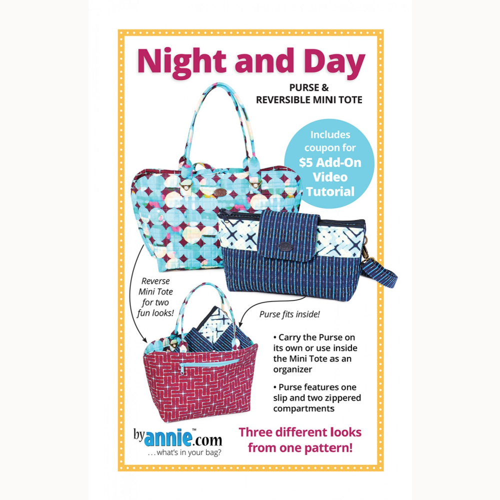 NIGHT AND DAY PURSE & REVERSIBLE MINI TOTE PATTERN