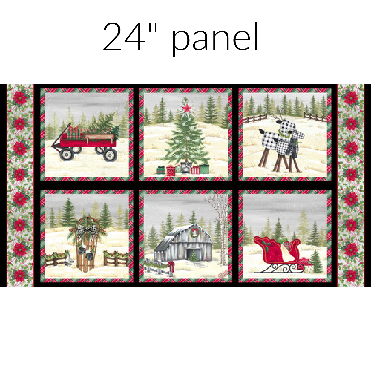 CHRISTMAS BLOCKS 24" PANEL IT'S CHRISTMAS TIME