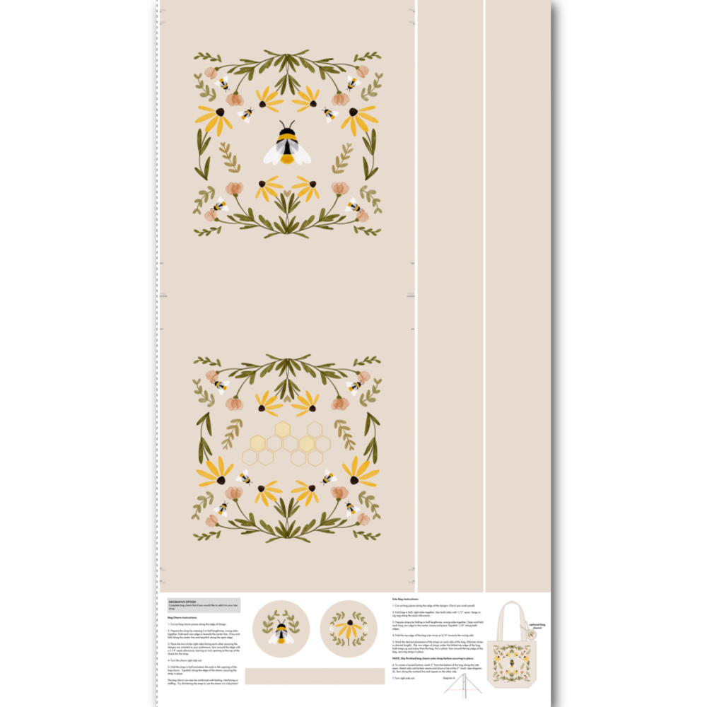 HUMBLEBEE CANVAS TOTE PANEL