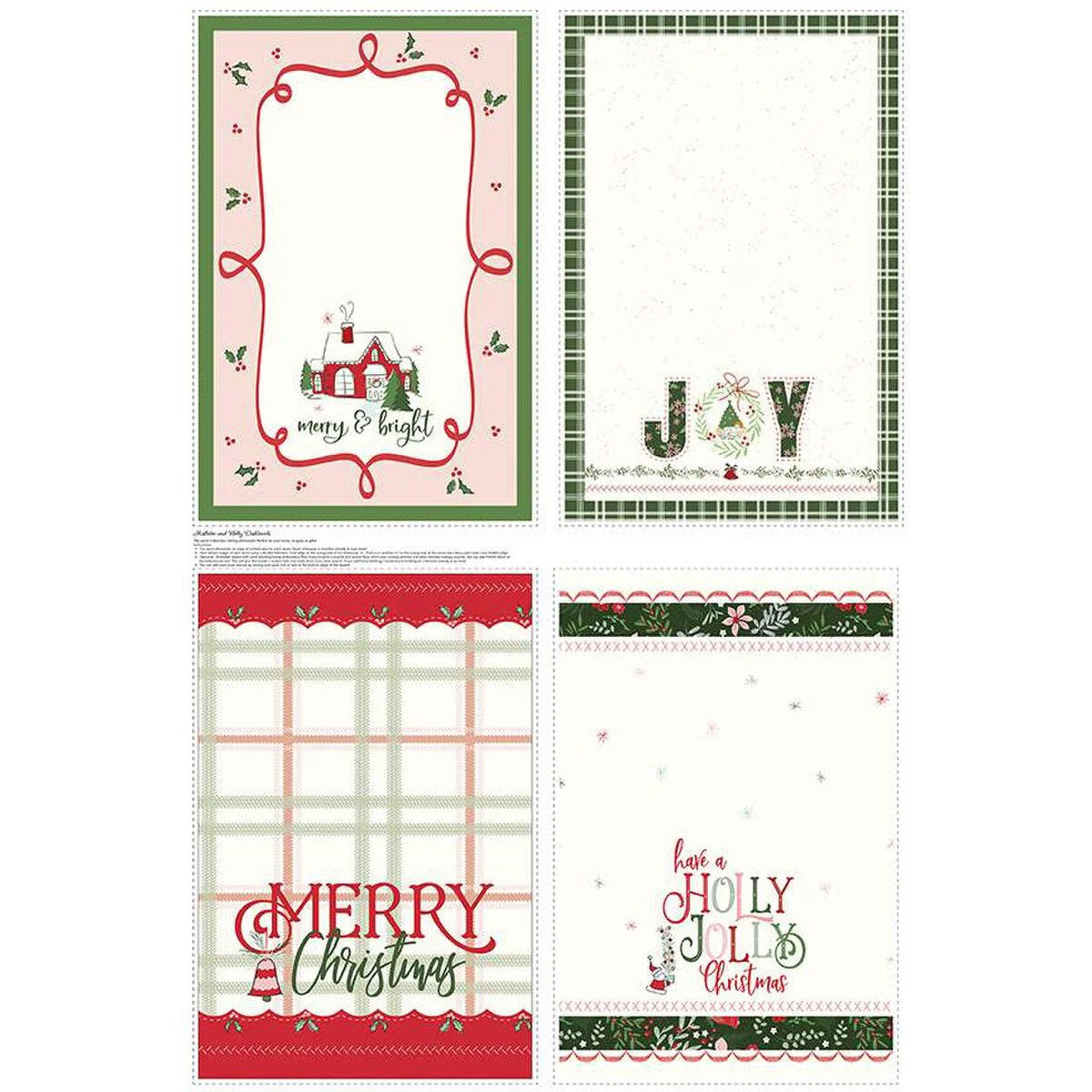 MISTLETOE & HOLLY TEA TOWELS PANEL