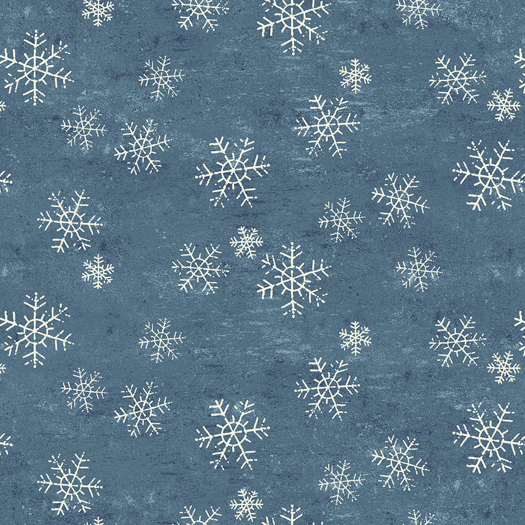 SNOWFLAKES DARK DENIM SNOW MOUNTAIN FLANNEL