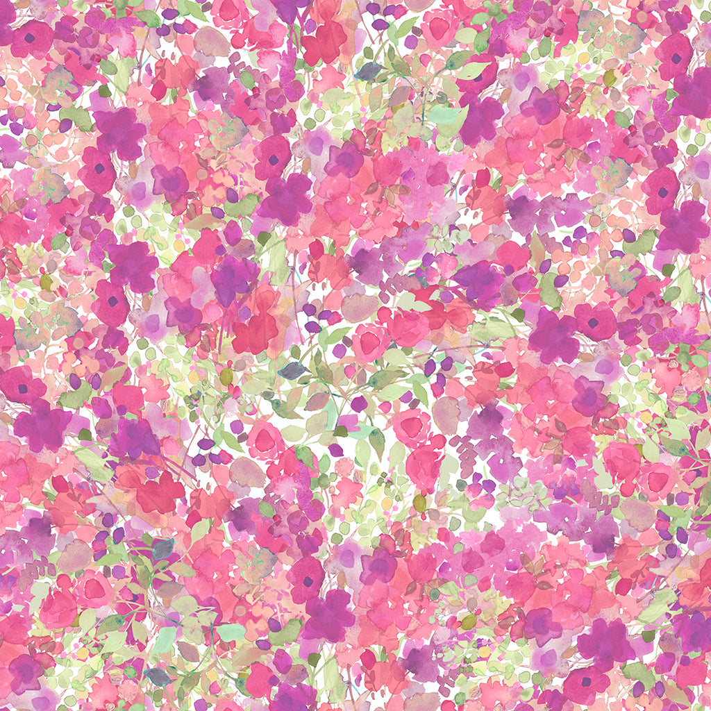 ABSTRACT FLORAL RASPBERRY GARDEN FRESH