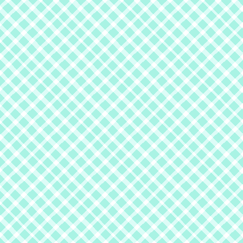 DIAGONAL PLAID LIGHT TEAL LOVE IS IN THE AIR