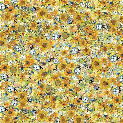 GOLD FLORAL KALEIDOSCOPE SUNFLOWER SONG