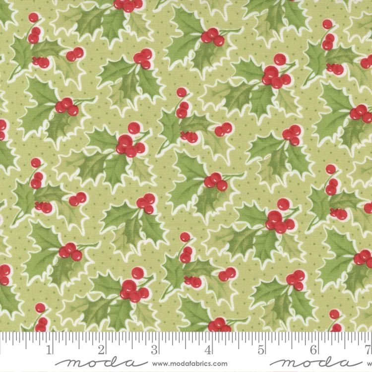 EVERGREEN VINTAGE HOLLY CHRISTMAS STITCHED