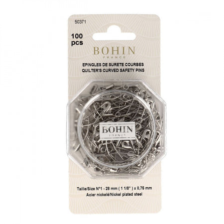 BOHIN CURVED SAFETY PINS 100PCS