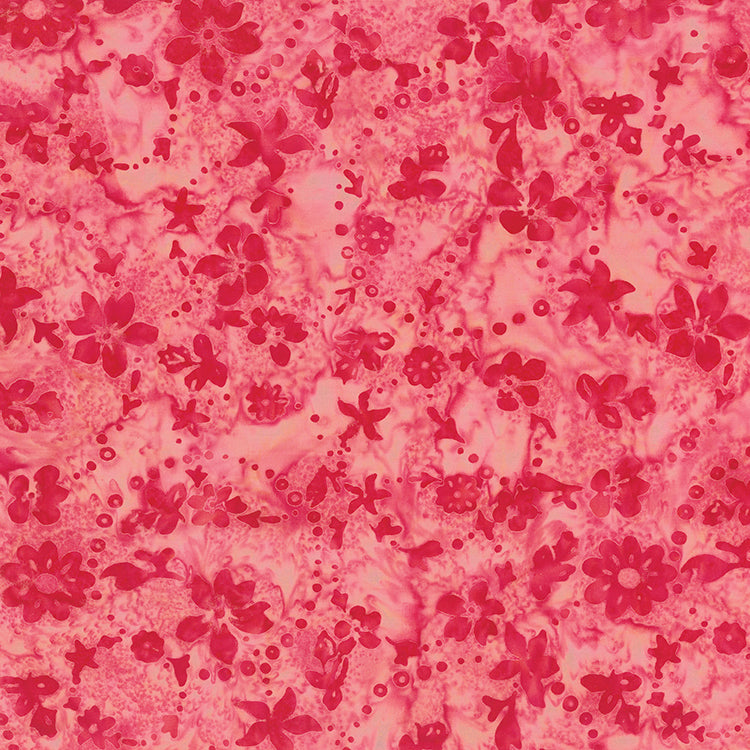RED SMALL FLORAL BATIK ROSE PARADE