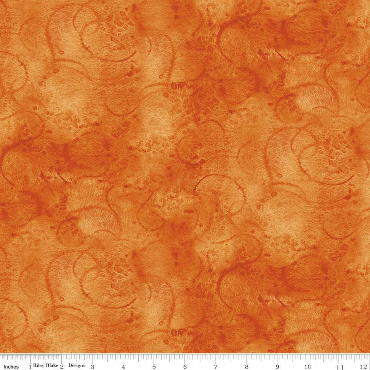 Orange Riley Blake Painters Swirl Fabric