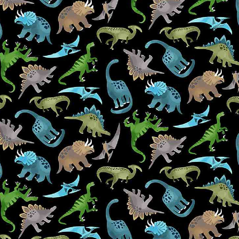 Dinosaurs, Black, Green, Blue