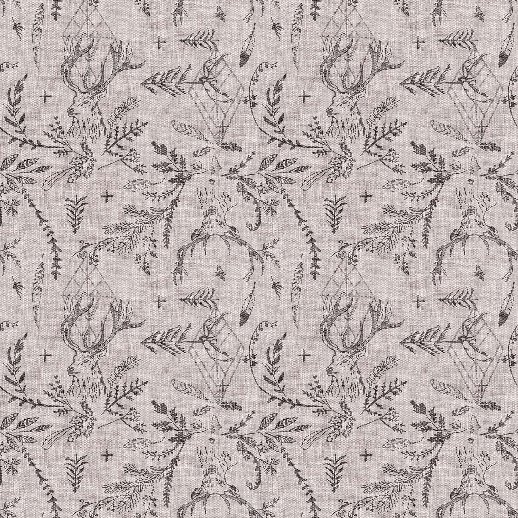 FOREST SCENES - TAUPE FOREST FABLE FIGO FABRICS