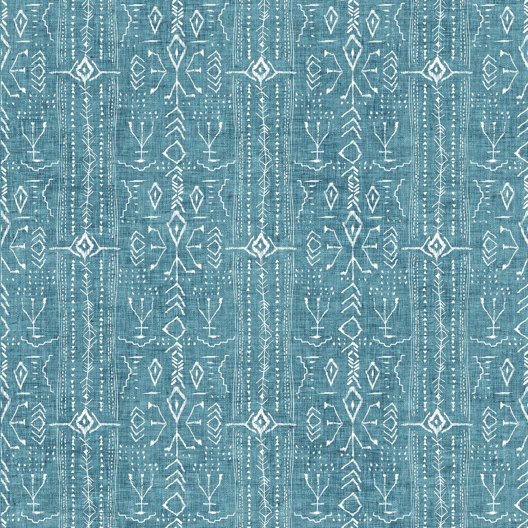 HYROGLYPHICS - TEAL FOREST FABLE FIGO FABRICS