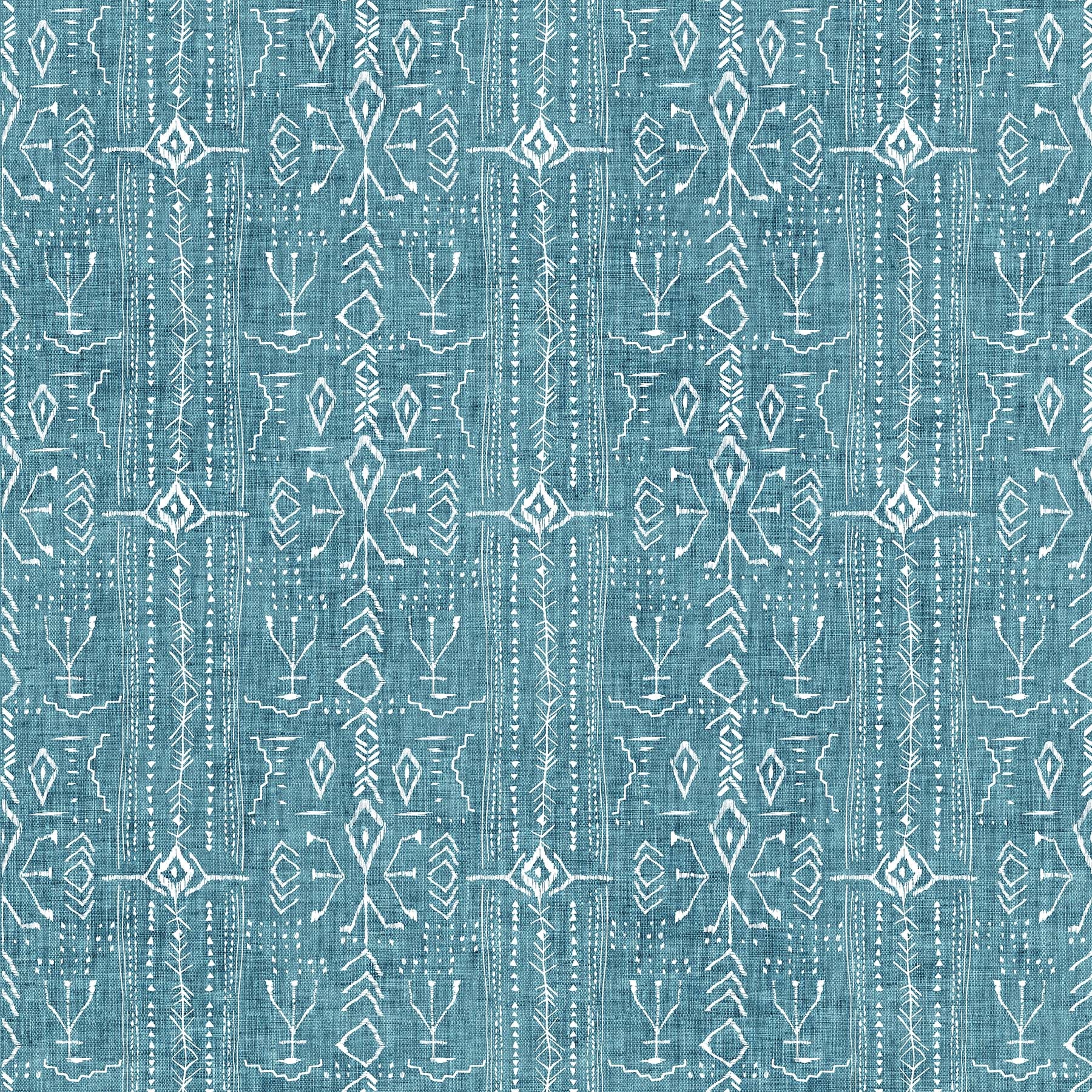 HYROGLYPHICS - TEAL FOREST FABLE FIGO FABRICS