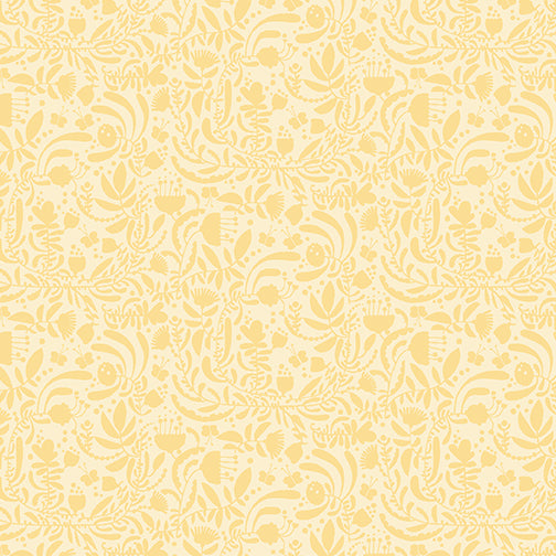 Playful Garden, Light Yellow, Damask, 