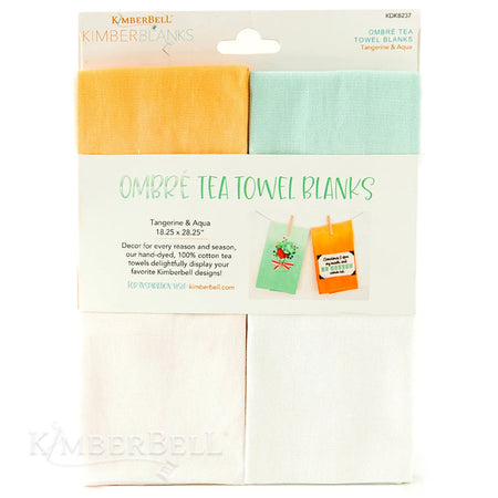 TANGERINE & AQUA OMBRE TEA TOWEL BLANKS