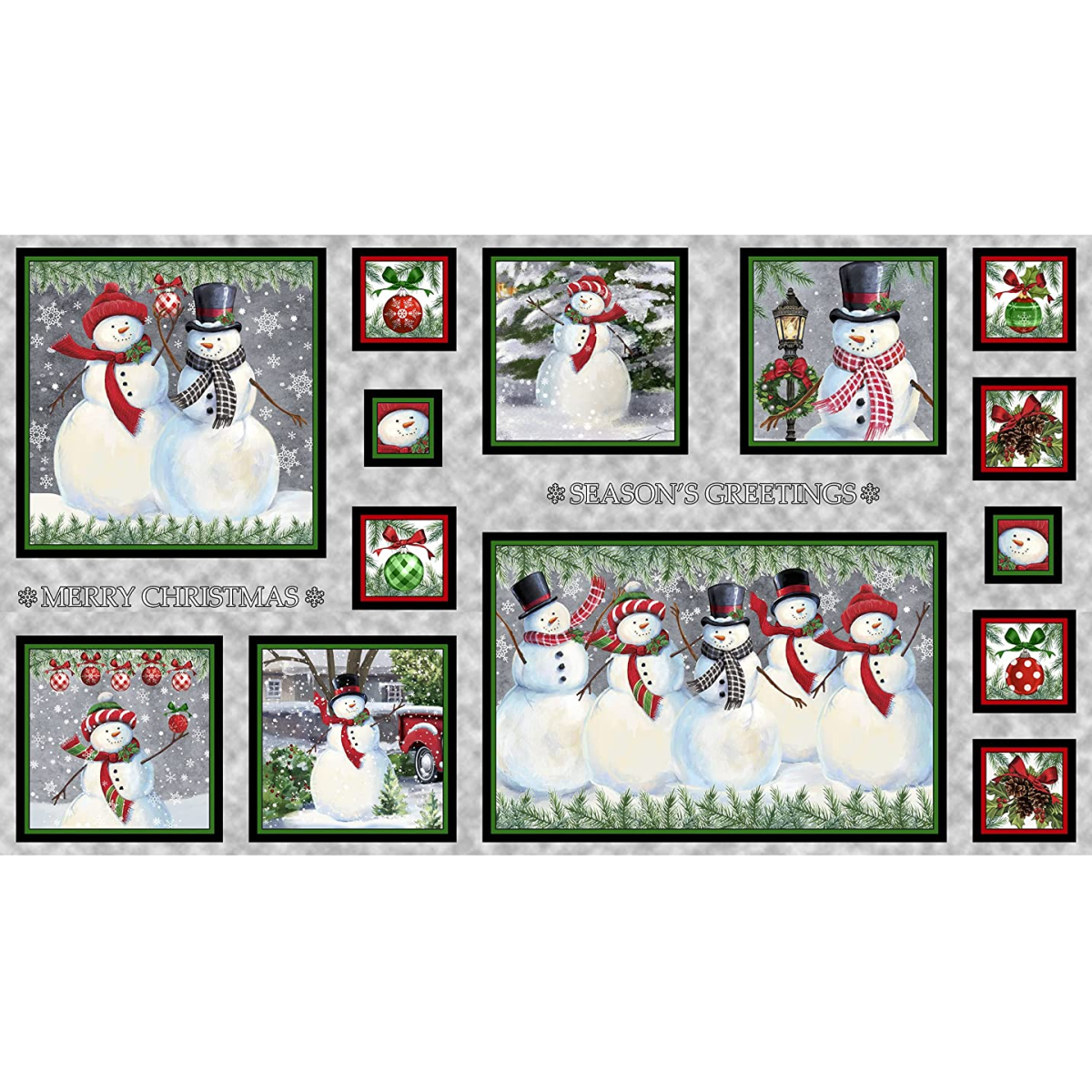SNOWMAN PICTURE PATCHES - WINTER GREETINGS