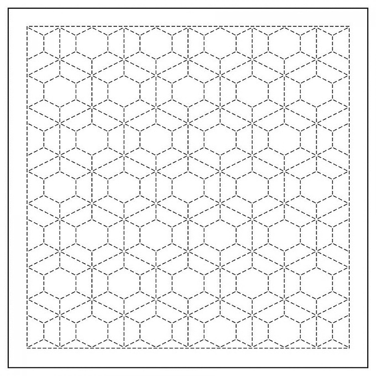 MINI HEXIES- SASHIKO-WHITE