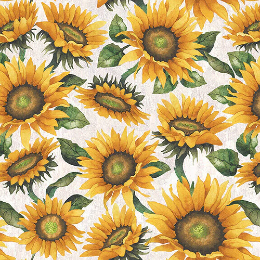 Fall Delight Sunflower Blank Fabric
