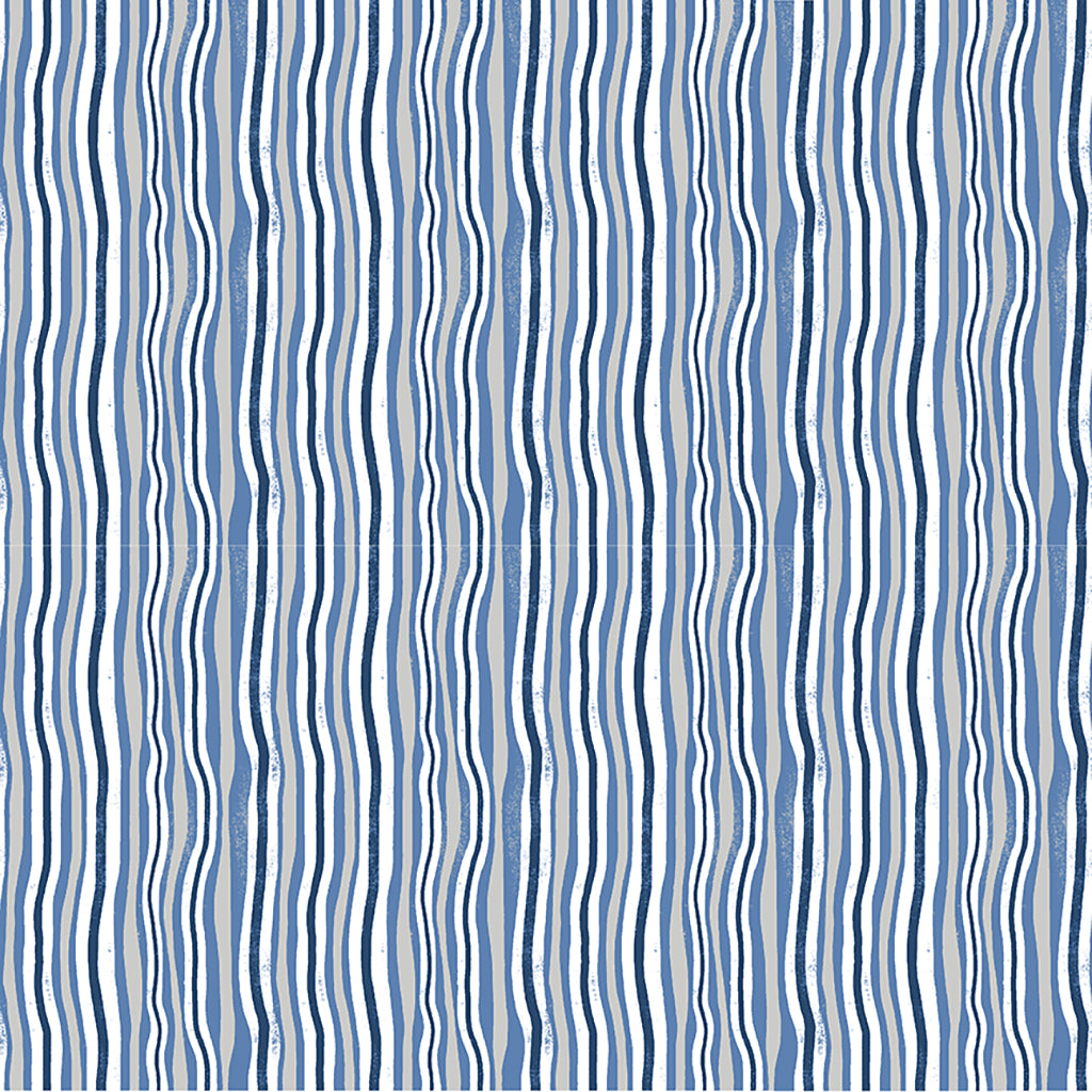 WAVY STRIPES - BLUE/GRAY/WHITE