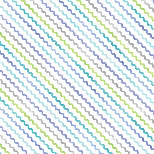 BLUE & GREE SQUIGGLES- WHITE