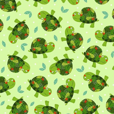SMALL TURTLES ON LIME WILD PARTY