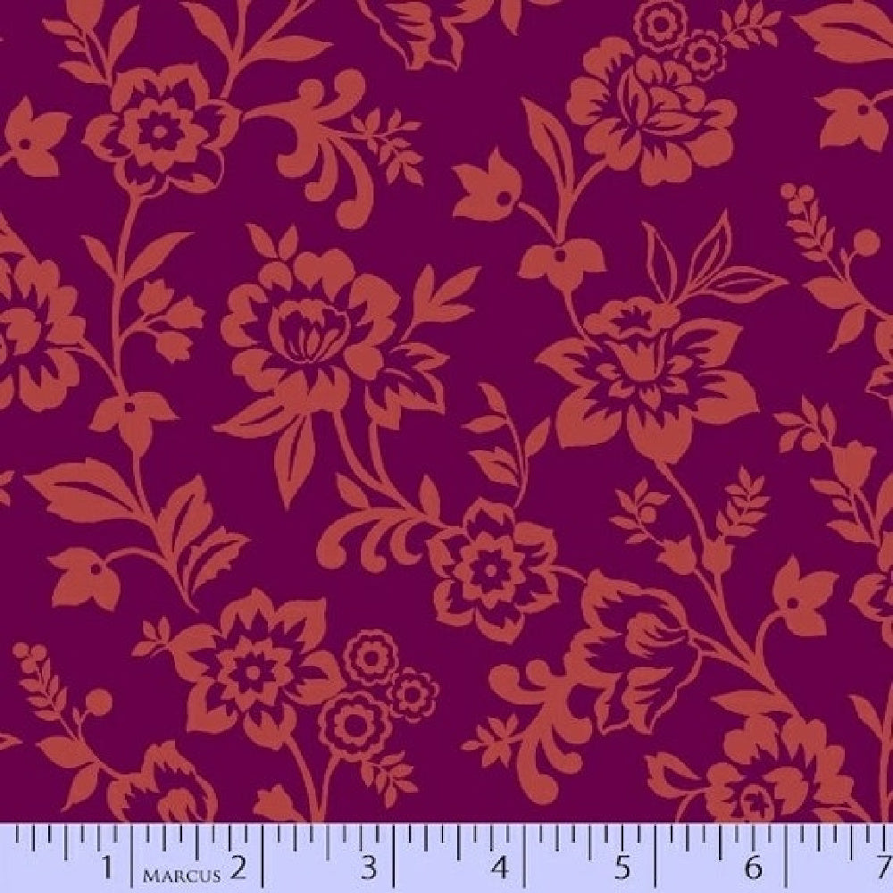 Red Floral on Purple