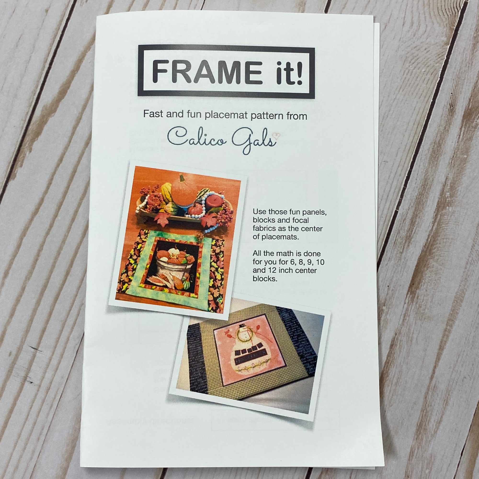 FRAME IT! PLACEMAT PATTERN