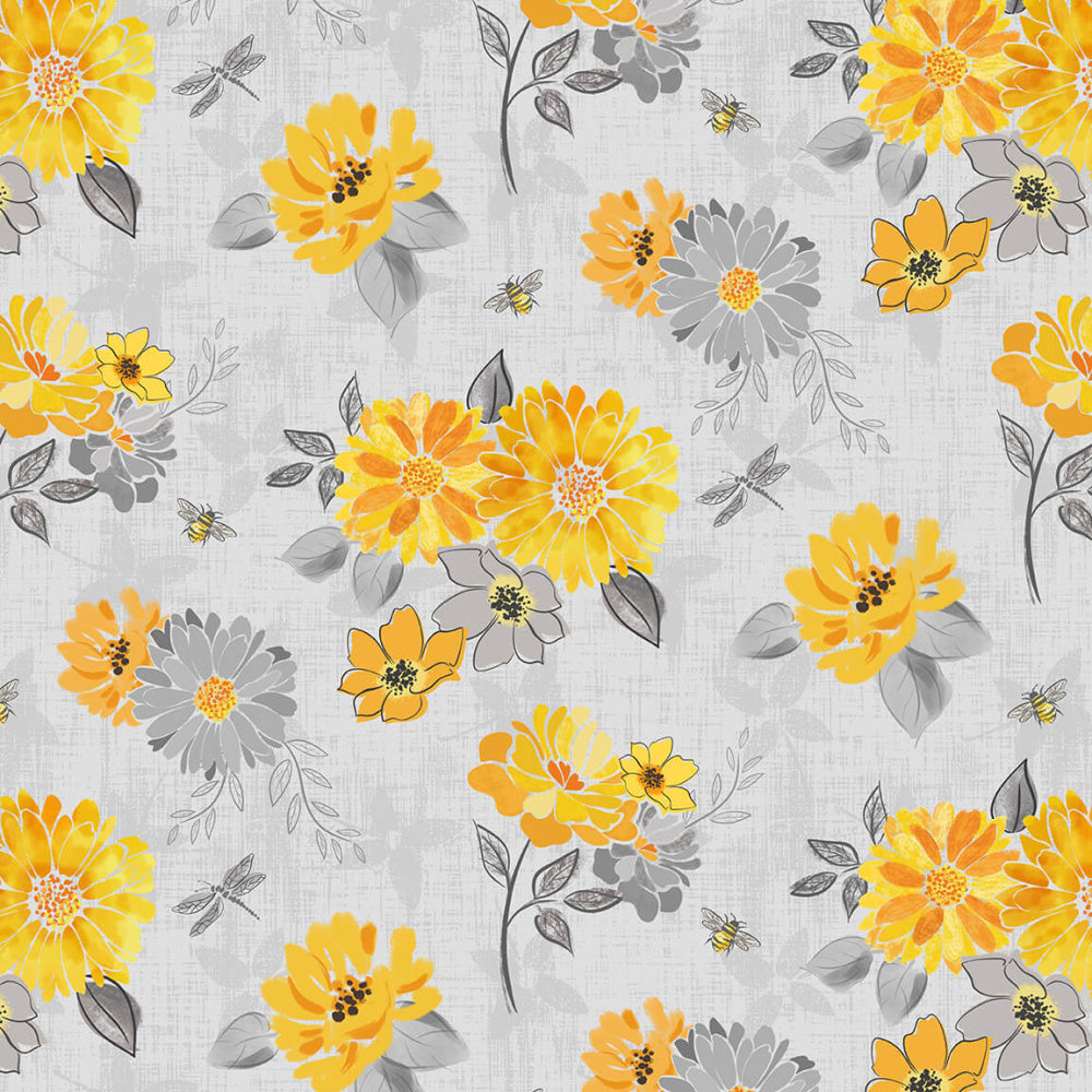 large floral, yellow