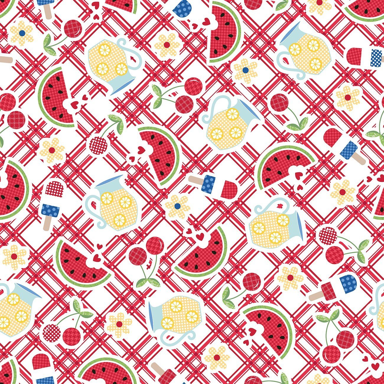 Red White and Bloom Table Cloth Laminated Fabric